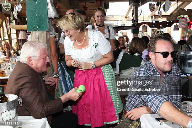 Mick, Friedrich Christian Flick, Gloria von Thurn und Taxis, Alexander Flick during the Oktoberfest Opening in Kaeferzelt at Theresienwiese on...