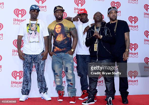 Rappers Tony Yayo, 50 Cent, Young Buck, Kidd Kidd and Lloyd Banks of G Unit attend the 2014 iHeartRadio Music Festival at the MGM Grand Garden Arena...