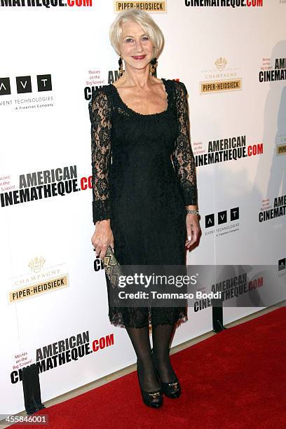 Actress Helen Mirren arrives at the 27th American Cinematheque Award honoring Jerry Bruckheimer at The Beverly Hilton Hotel on December 12, 2013 in...