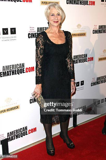 Actress Helen Mirren arrives at the 27th American Cinematheque Award honoring Jerry Bruckheimer at The Beverly Hilton Hotel on December 12, 2013 in...