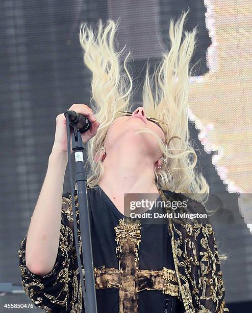 Singer Taylor Momsen of The Pretty Reckless performs on stage at the 2014 iHeartRadio Music Festival Village on September 20, 2014 in Las Vegas,...