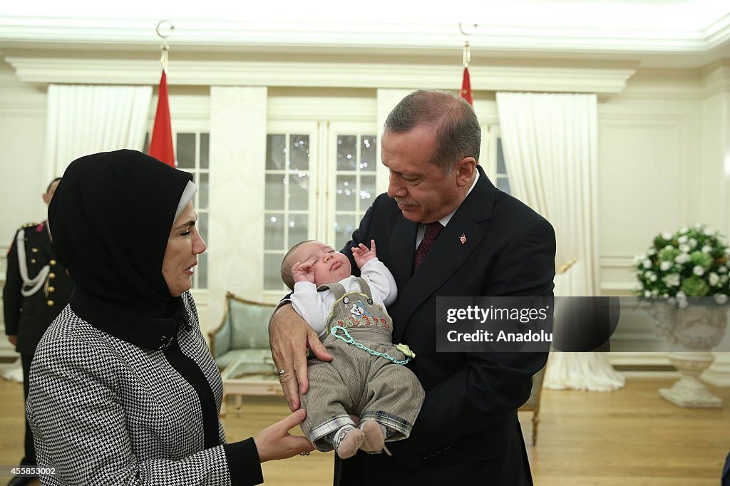Turkish President Erdogan receives Freed hostages at Cankaya Palace