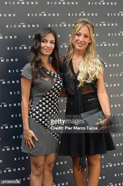Alessandra Moschillo and Silvia Slitti attend on the John Richmond show during the Milan Fashion Week Womenswear Spring/Summer 2015 on September 21,...