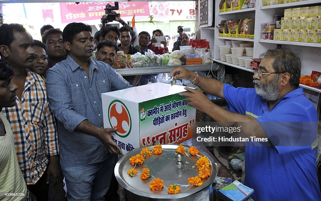 Youth Congress Workers Organised Fund Raising Campaign For Jammu And Kashmir Floods