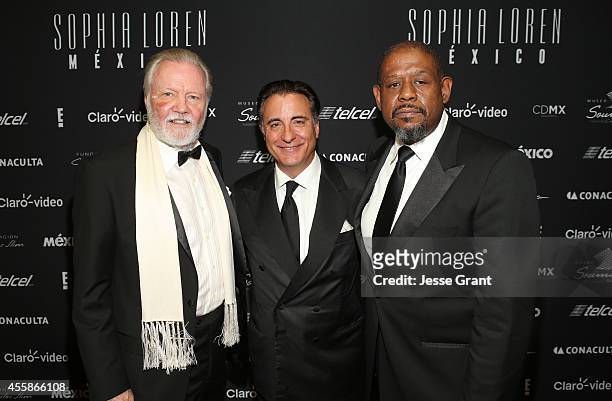 Actors Jon Voight, Andy Garcia and Forest Whitaker attend Sophia Loren's 80th Birthday Celebration held at The Museo Soumaya on September 20, 2014 in...