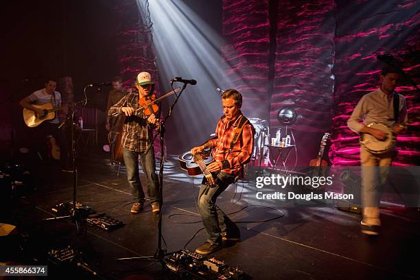 The Infamous Stringdusters perform during the 2014 Fresh Grass Music Festival at Mass MoCA on September 20, 2014 in North Adams, Massachusetts.