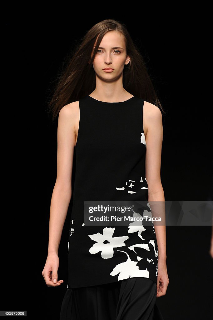 A model walks the runway during the Anteprima show as a part of Milan ...