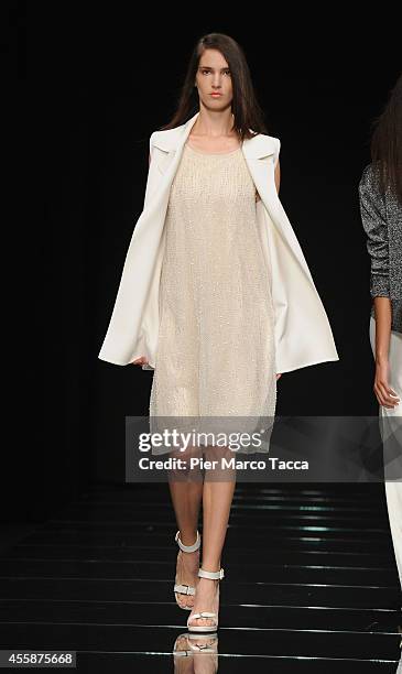 Model walks the runway during the Anteprima show as a part of Milan Fashion Week Womenswear Spring/Summer 2015 on September 21, 2014 in Milan, Italy.