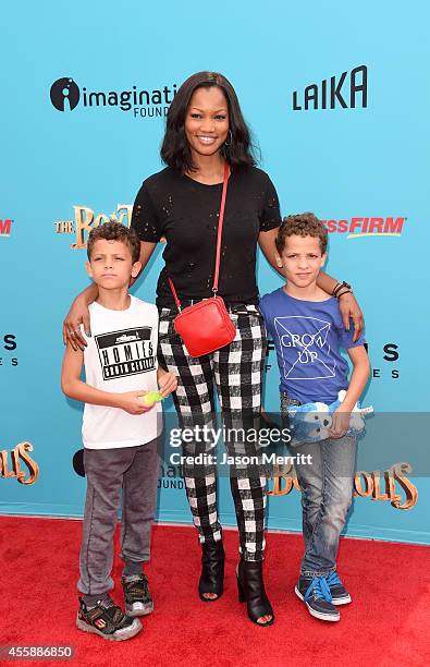 Actress Garcelle Beauvais and her sons attend the premiere of Focus Features' "The Boxtrolls" - Red Carpet at Universal CityWalk on September 21,...