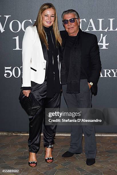 Eva Cavalli and Roberto Cavalli attend Vogue Italia 50th Anniversary Event on September 21, 2014 in Milan, Italy.