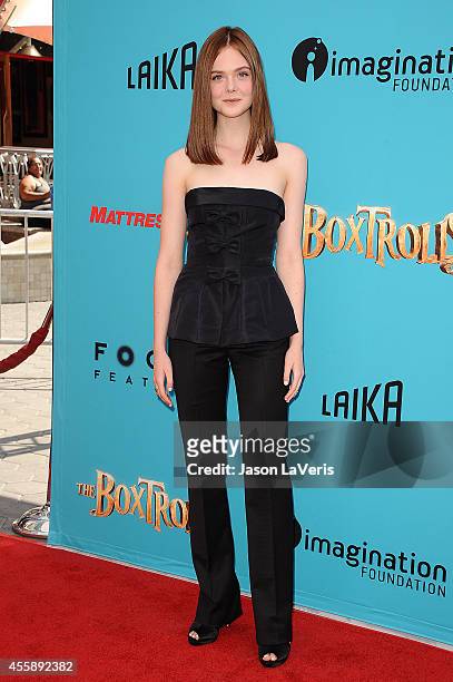 Actress Elle Fanning attends the premiere of "The Boxtrolls" at Universal CityWalk on September 21, 2014 in Universal City, California.