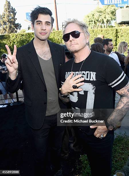 Musicians Nick Simmons and Matt Sorum attend John Varvatos' International Day of Peace Celebration with a special performance by Ringo Starr & His...