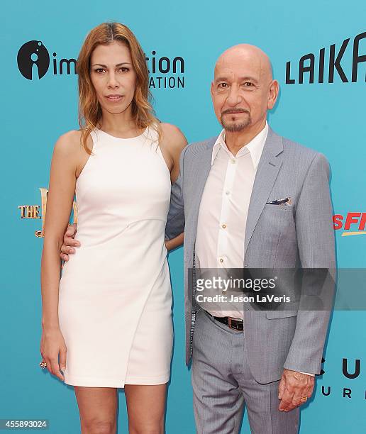 Actress Daniela Lavender and actor Ben Kingsley attend the premiere of "The Boxtrolls" at Universal CityWalk on September 21, 2014 in Universal City,...