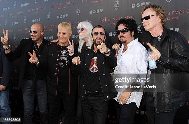 Designer John Varvatos, Gregg Bissonette, Edgar Winter, Ringo Starr, Steve Lukather and Richard Page attend the International Peace Day celebration...