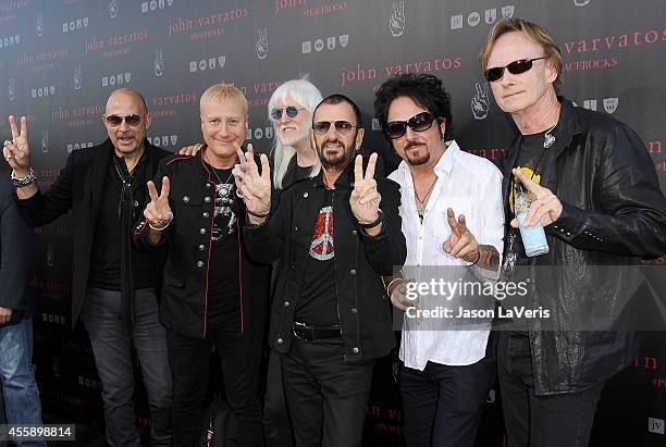 Designer John Varvatos, Gregg Bissonette, Edgar Winter, Ringo Starr, Steve Lukather and Richard Page attend the International Peace Day celebration...