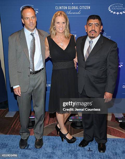 Greg Asbed, Kerry Kennedy and Lucas Benitez attend the 8th Annual Clinton Global Citizen Awards at Sheraton Times Square on September 21, 2014 in New...