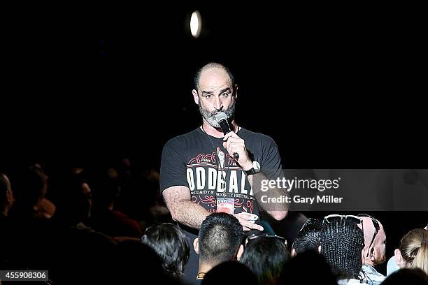 Brody Stevens performs during the Funny Or Die Oddball Comedy Festival at the Austin360 Amphitheater on September 21, 2014 in Austin, Texas.
