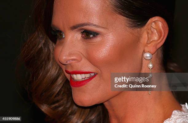 Jo Silvagni the wife of Stephen Silvagni of the Blues attends the 2014 Brownlow Medal at Crown Palladium on September 22, 2014 in Melbourne,...
