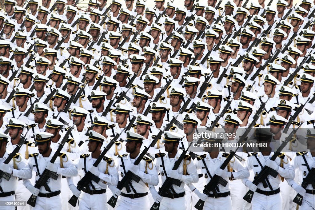 TOPSHOT-IRAN-IRAQ-WAR-ANNIVERSARY-PARADE