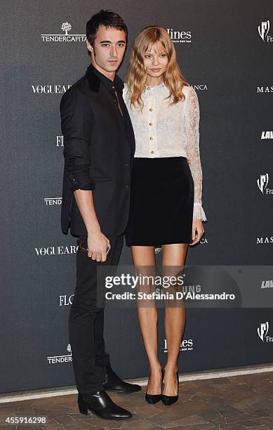 Daniele Cavalli and Magdalena Frackowiak attend Vogue Italia 50th Anniversary Event on September 21, 2014 in Milan, Italy.