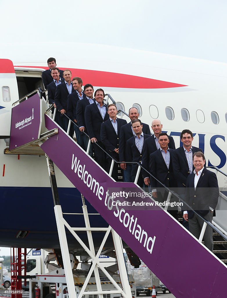 USA Team Arrival At Edinburgh Airport - 2014 Ryder Cup