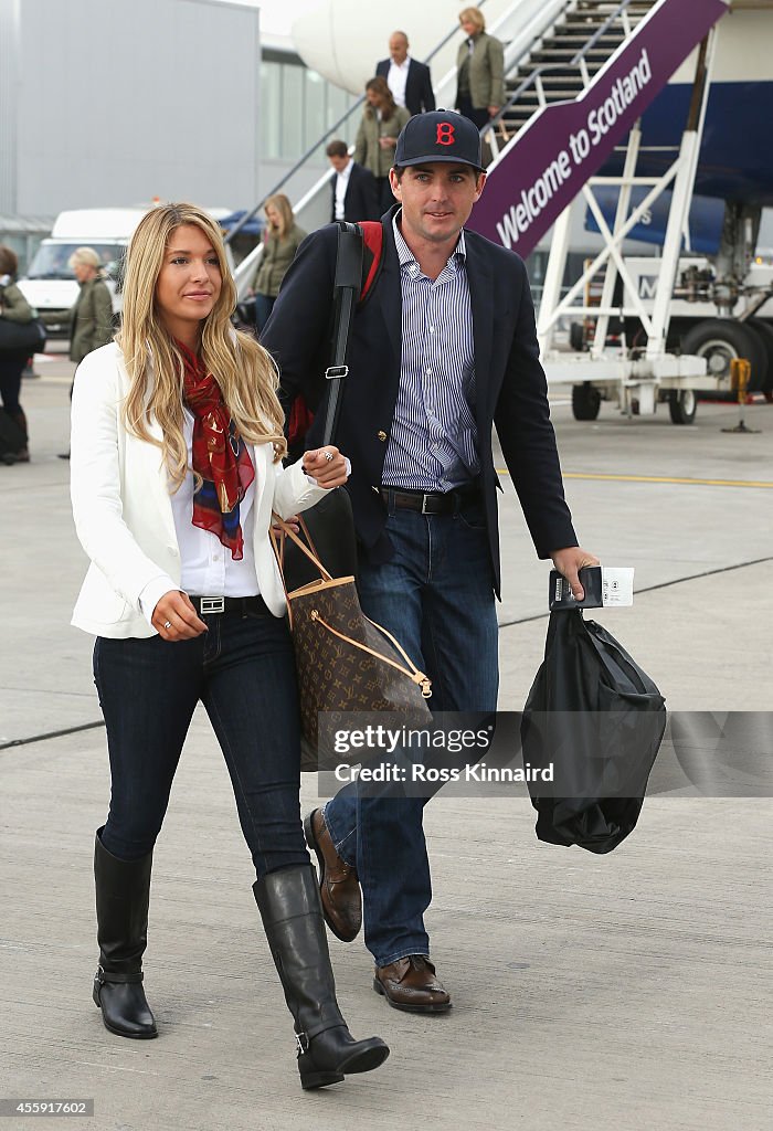 USA Team Arrival At Edinburgh Airport - 2014 Ryder Cup