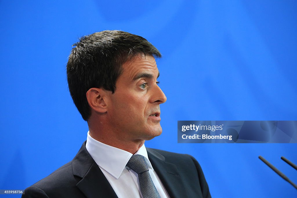 Germany's Chancellor Angela Merkel Meets France's Prime Minister Manuel Valls