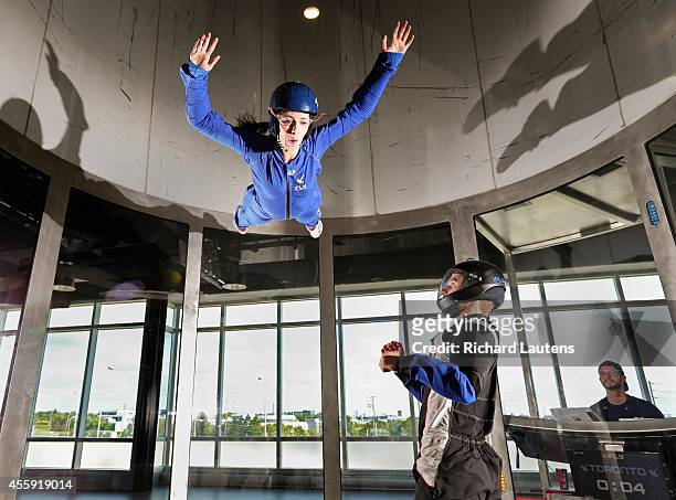 Star reporter Lauren Pelley goes up nearly 45 feet with instructor Adrian Uracz. IFly is a relatively new indoor skydiving facility in Oakville. The...