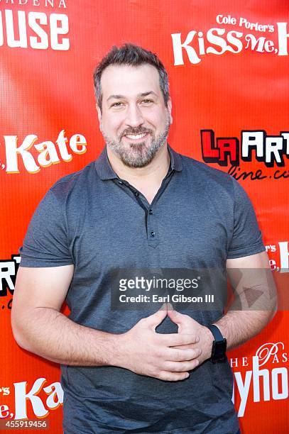 Actor Joey Fatone attends the opening night premiere of the musical 'Kiss Me, Kate' at Pasadena Playhouse on September 21, 2014 in Pasadena,...