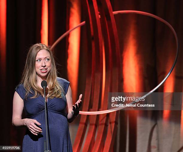 Chelsea Clinton speaks during the 8th Annual Clinton Global Citizen Awards at Sheraton Times Square on September 21, 2014 in New York City.