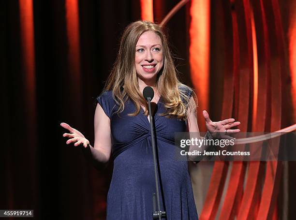 Chelsea Clinton speaks during the 8th Annual Clinton Global Citizen Awards at Sheraton Times Square on September 21, 2014 in New York City.