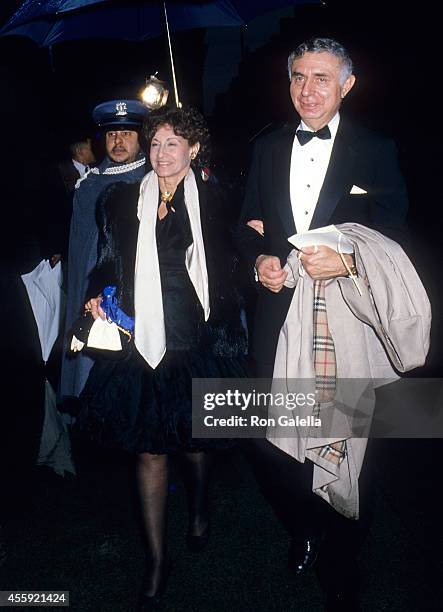 Attorney Arthur Liman and wife Ellen attend the Wedding Reception for Jonathan Tisch and Laura Steinberg on April 18, 1988 at the Metropolitan Museum...