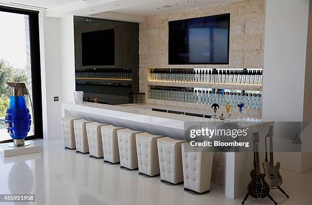 The vodka bar is seen inside 1181 N. Hillcrest Road at Trousdale Estates in Beverly Hills, California, U.S., on Wednesday, Sept. 17, 2014. The...