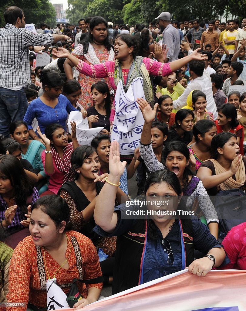 Students Wing Of TMC Counter Rally Against Agitating Jadavpur University Students