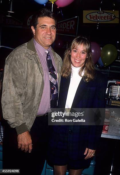 Actor Dan Lauria and wife Eileen Cregg attend "The Wonder Years" 100th Episode Celebration on November 11, 1992 at Ed Debevic's Short Order Deluxe in...