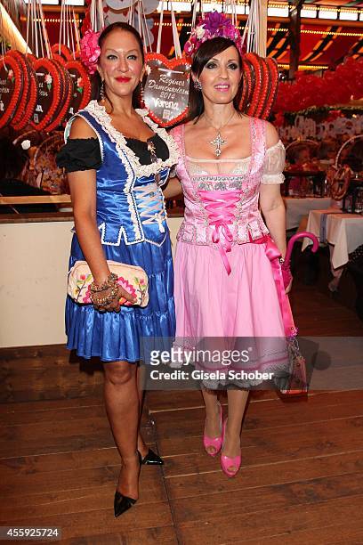 Allegra Curtis an Angelika Zwerenz attend the 'Sixt Damen Wiesn' at Marstall tent during Oktoberfest at Theresienwiese on September 22, 2014 in...