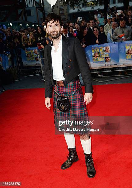 David Tennant attends the World Premiere of "What We Did On Our Holiday" at Odeon West End on September 22, 2014 in London, England.