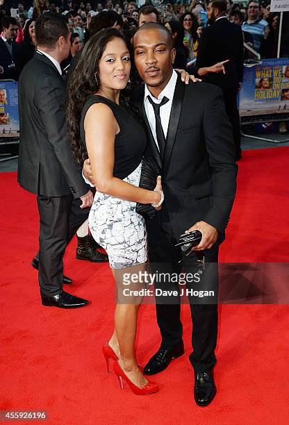 Danielle Walters and Ashley Walters attend the World Premiere of "What We Did On Our Holiday" at Odeon West End on September 22, 2014 in London,...