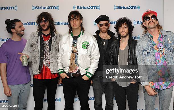 Amir Yaghmai, Alex Carapetis, Julian Casablancas, Jake Bercovici, Jeff Kite, and Jeramy Gritter of band Julian Casablancas and the Voidz visit...