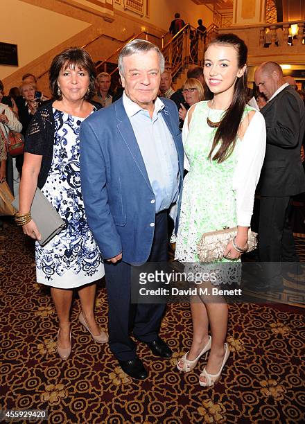 Debbie, Tony and Victoria Blackburn attend the press night performance of "Evita" at the Dominion Theatre on September 22, 2014 in London, England.