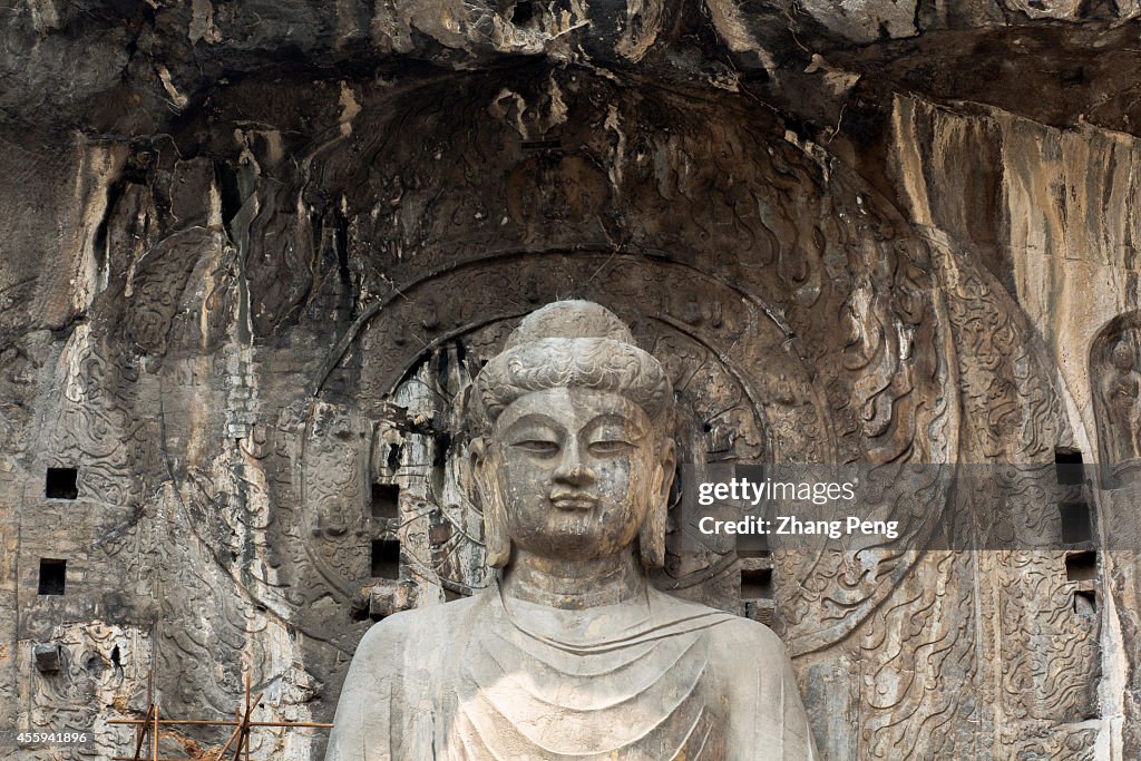 Vairocana, the main statue in Feng Xian Si cave and the...