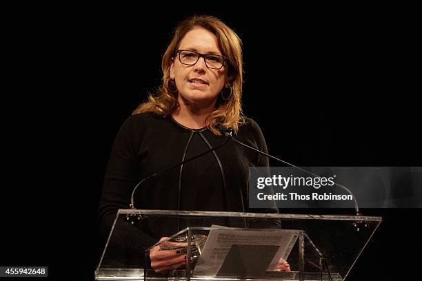 Dana J. Hyde speaks during the 30th Annual Awards Gala hosted by The Africa-America Institute at Gotham Hall on September 22, 2014 in New York City.