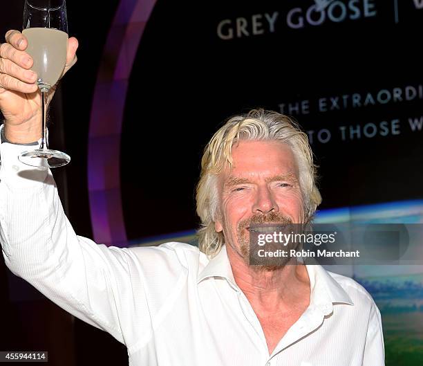 Sir Richard Branson attends The Global Launch Of Grey Goose Virgin Atlantic at American Museum of Natural History on September 22, 2014 in New York...