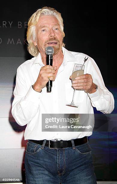 Sir Richard Branson attends the Global Launch Of Grey Goose Virgin Atlantic at the American Museum of Natural History on September 22, 2014 in New...