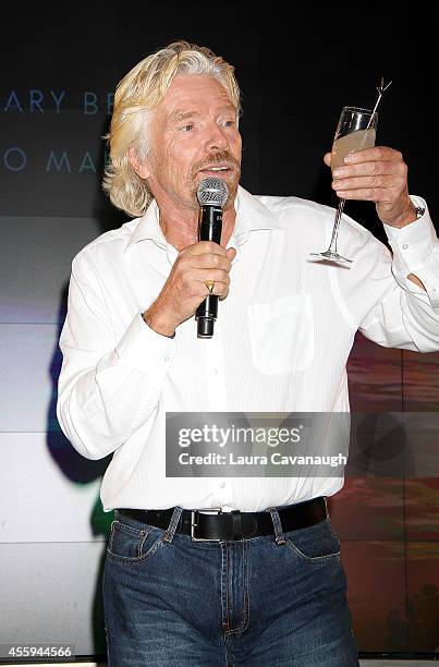 Sir Richard Branson attends the Global Launch Of Grey Goose Virgin Atlantic at the American Museum of Natural History on September 22, 2014 in New...