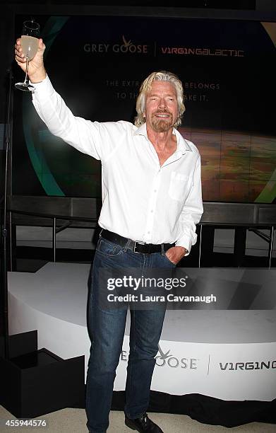 Sir Richard Branson attends the Global Launch Of Grey Goose Virgin Atlantic at the American Museum of Natural History on September 22, 2014 in New...