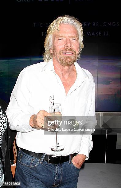 Sir Richard Branson attends the Global Launch Of Grey Goose Virgin Atlantic at the American Museum of Natural History on September 22, 2014 in New...