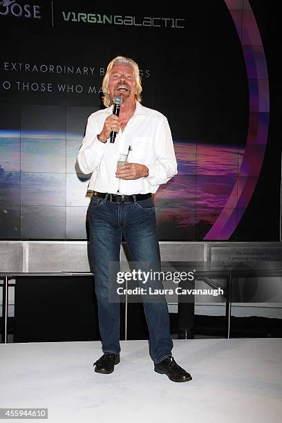 Sir Richard Branson attends the Global Launch Of Grey Goose Virgin Atlantic at the American Museum of Natural History on September 22, 2014 in New...