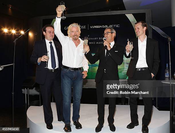 Global Category Director for Premium Spirits Ben Farlow, Sir Richard Branson, GREY GOOSE creator Maitre de Chai Francois Thibault and CEO of Virgin...