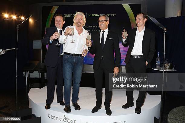 Global Category Director for Premium Spirits Ben Farlow, Sir Richard Branson, GREY GOOSE creator Maitre de Chai Francois Thibault and CEO of Virgin...